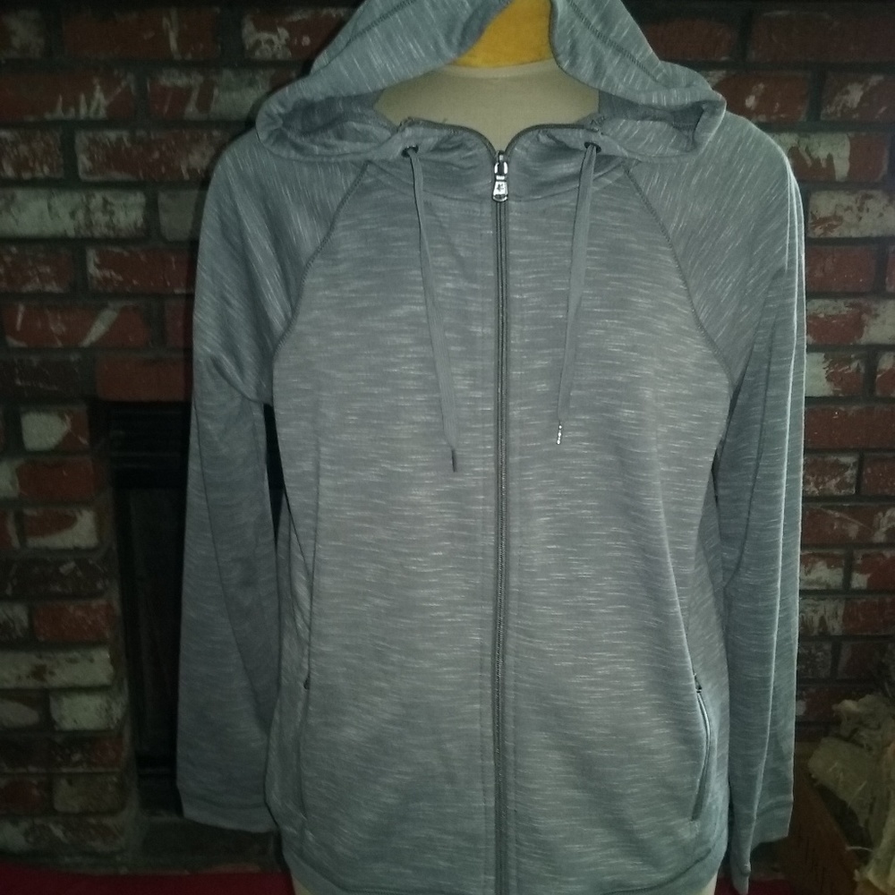 NWT Tek Gear Womens Gray Burnout Hoody Size Large